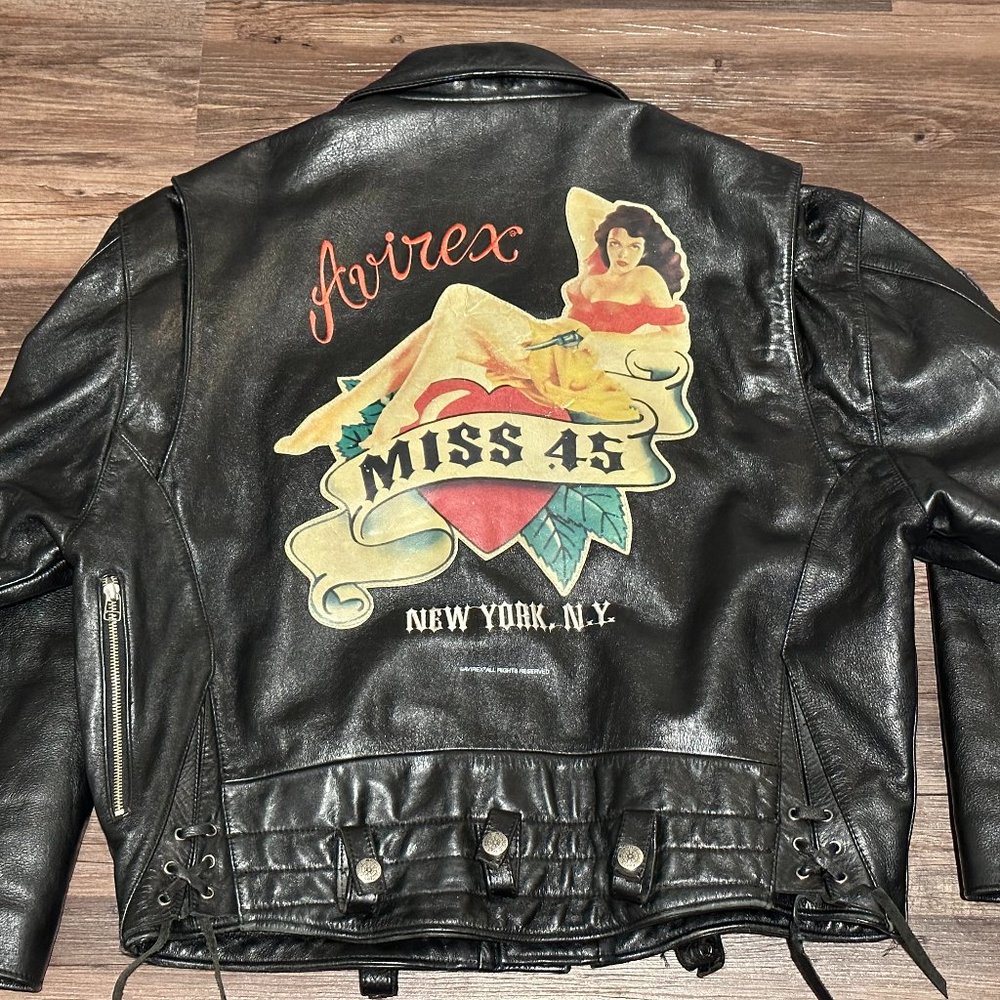 Avirex Leather Jacket Miss .45 Size XL
